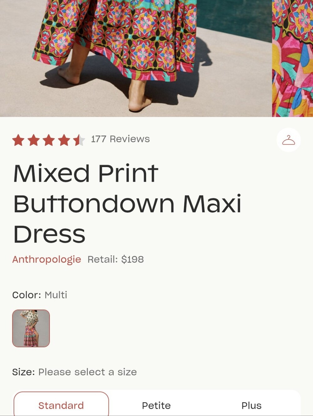 Anthropologie Mixed Print Button Down Maxi Dress Cotton Size Large - Picture 7 of 14